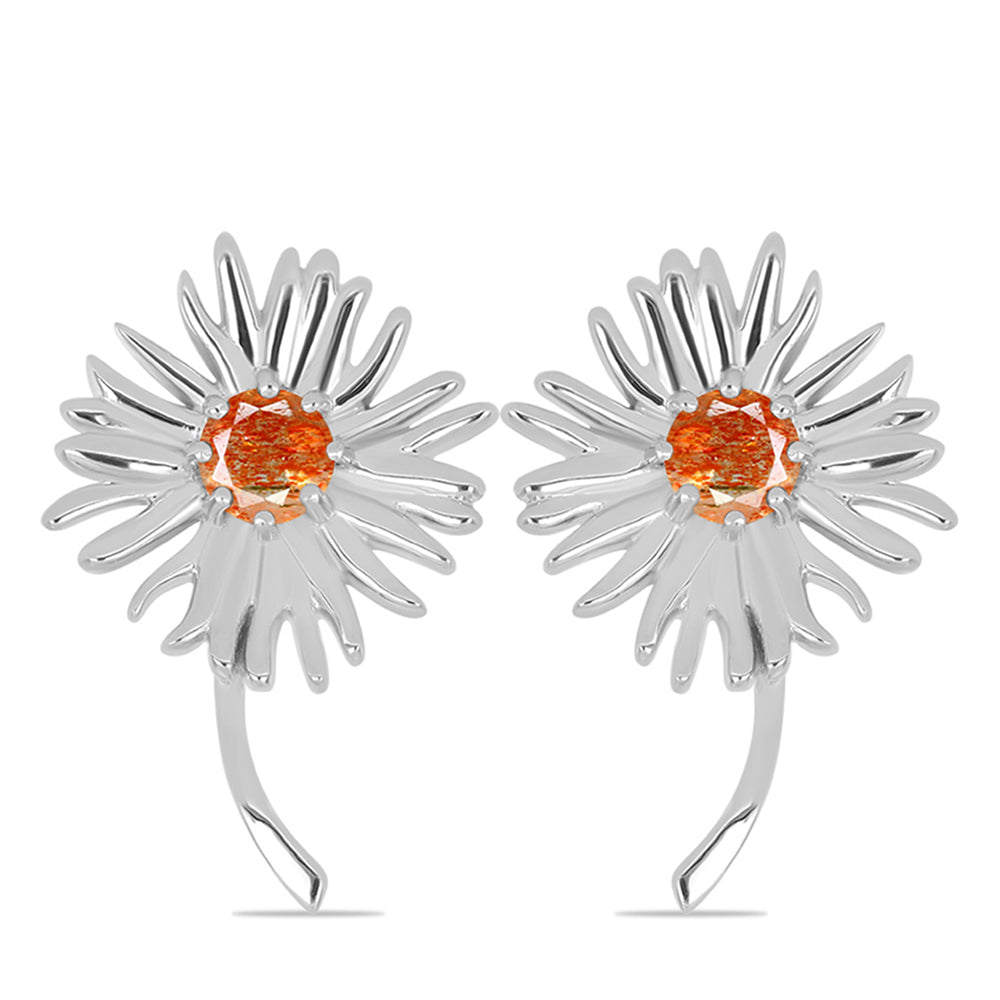 Silberohrringe mit Sonnenstein aus Oregon