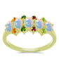 Goldplattierter Silberring mit Welo-Opal und Chakra Turmalin