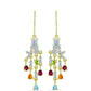 Goldplattierte Silberohrringe mit Welo-Opal und Chakra Turmalin