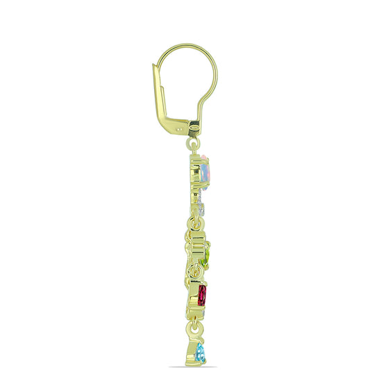 Goldplattierte Silberohrringe mit Welo-Opal und Chakra Turmalin