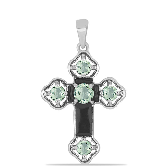 Silberanhänger mit grünem Amethyst