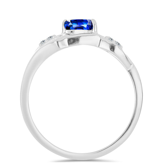 Silberring mit australischem blauem Saphir und weißem Topas