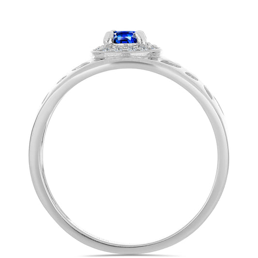Silberring mit australischem blauem Saphir und weißem Topas