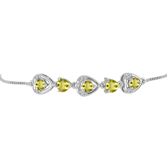 Silberarmband mit Zitronentopas und weißem Topas