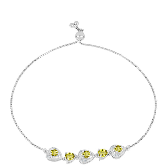 Silberarmband mit Zitronentopas und weißem Topas