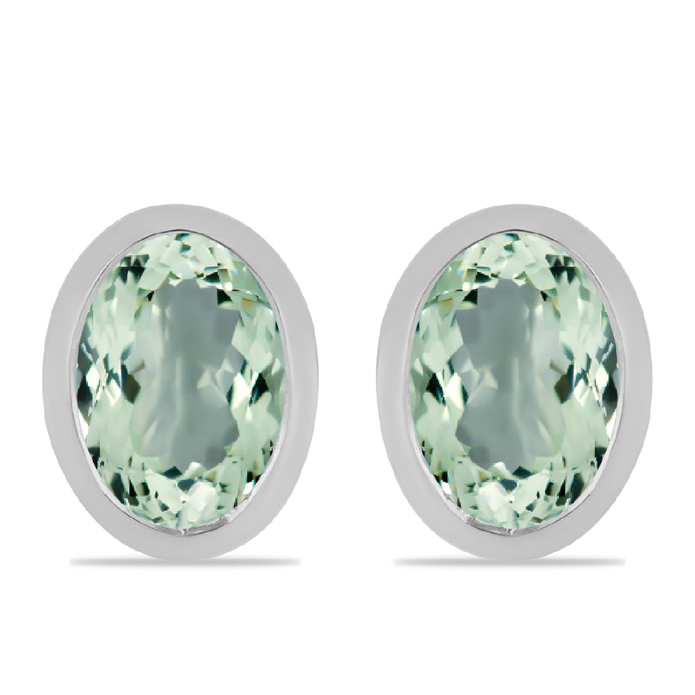 Silberohrringe mit grünem Amethyst 1 