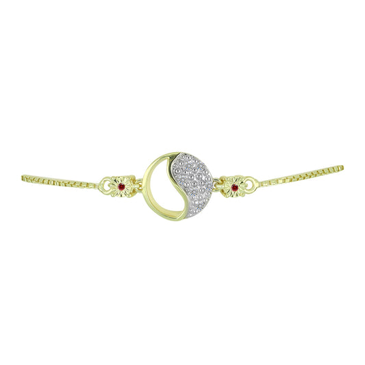 Goldplattiertes Silberarmband mit rotem Diamant und weißem Diamant