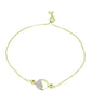 Goldplattiertes Silberarmband mit rotem Diamant und weißem Diamant