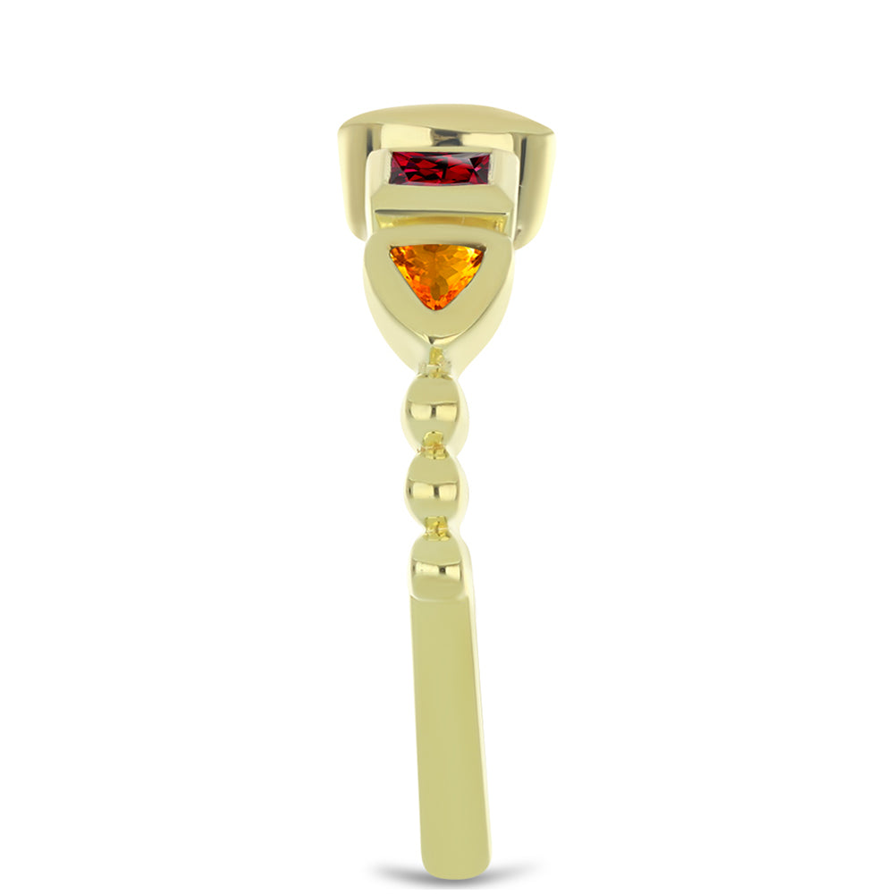 Goldplattierter Silberring mit Chakra Turmalin 4 