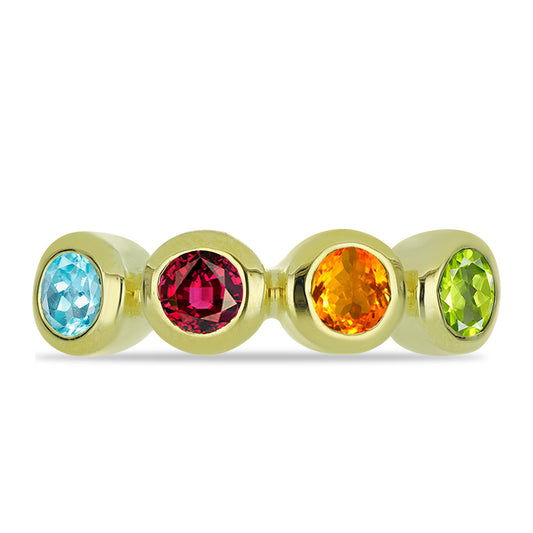 Goldplattierter Silberring mit Chakra Turmalin