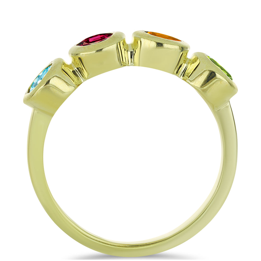 Goldplattierter Silberring mit Chakra Turmalin 3 