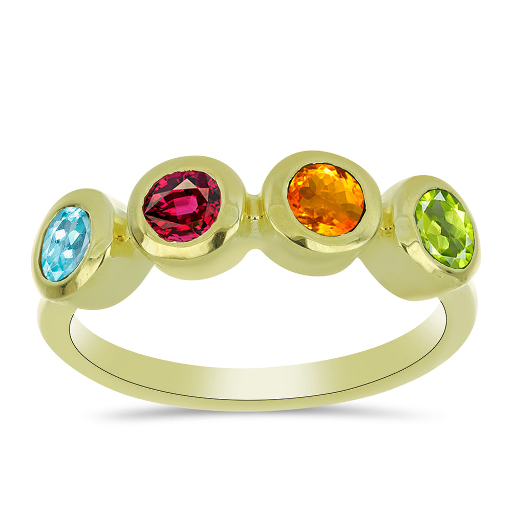 Goldplattierter Silberring mit Chakra Turmalin 1 