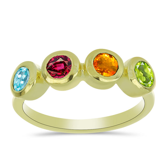 Goldplattierter Silberring mit Chakra Turmalin