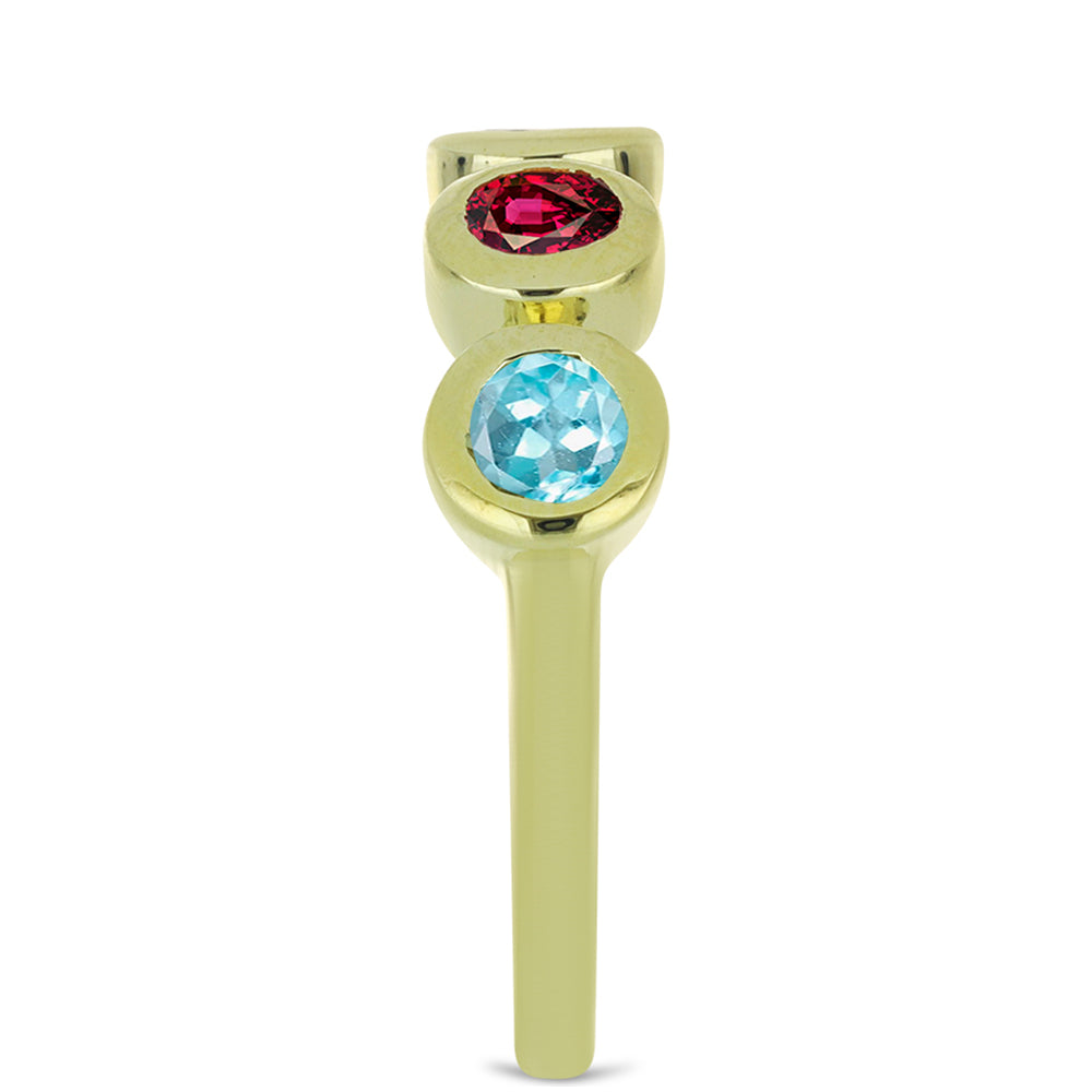 Goldplattierter Silberring mit Chakra Turmalin 4 