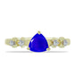 Goldplattierter Silberring mit blauem Achat und weißem Topas