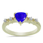 Goldplattierter Silberring mit blauem Achat und weißem Topas
