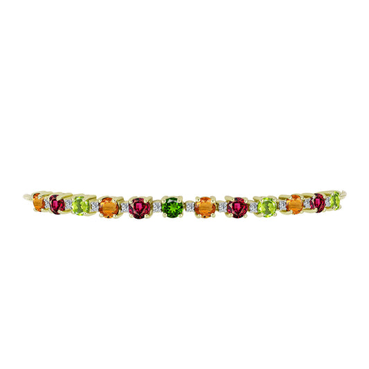 Goldplattiertes Silberarmband mit Chakra Turmalin und weißem Topas