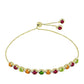 Goldplattiertes Silberarmband mit Chakra Turmalin und weißem Topas