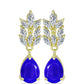 Goldplattierte Silberohrringe mit blauem Achat und weißem Topas
