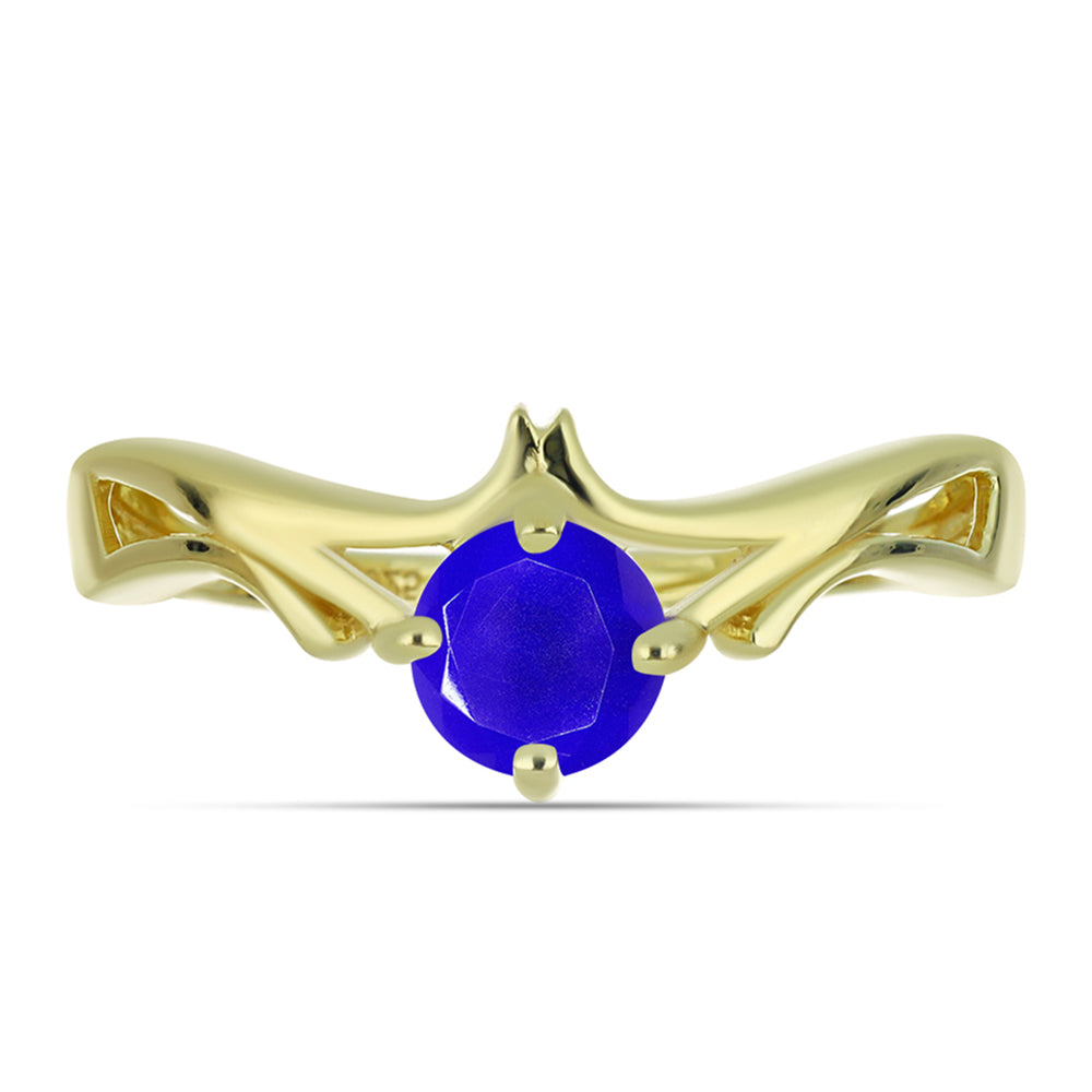 Goldplattierter Silberring mit blauem Achat 1 
