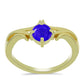 Goldplattierter Silberring mit blauem Achat