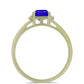 Goldplattierter Silberring mit blauem Achat und weißem Topas