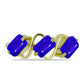 Goldplattierter Silberring mit blauem Achat