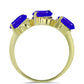 Goldplattierter Silberring mit blauem Achat