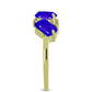 Goldplattierter Silberring mit blauem Achat