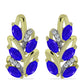 Goldplattierte Silberohrringe mit blauem Achat und weißem Topas