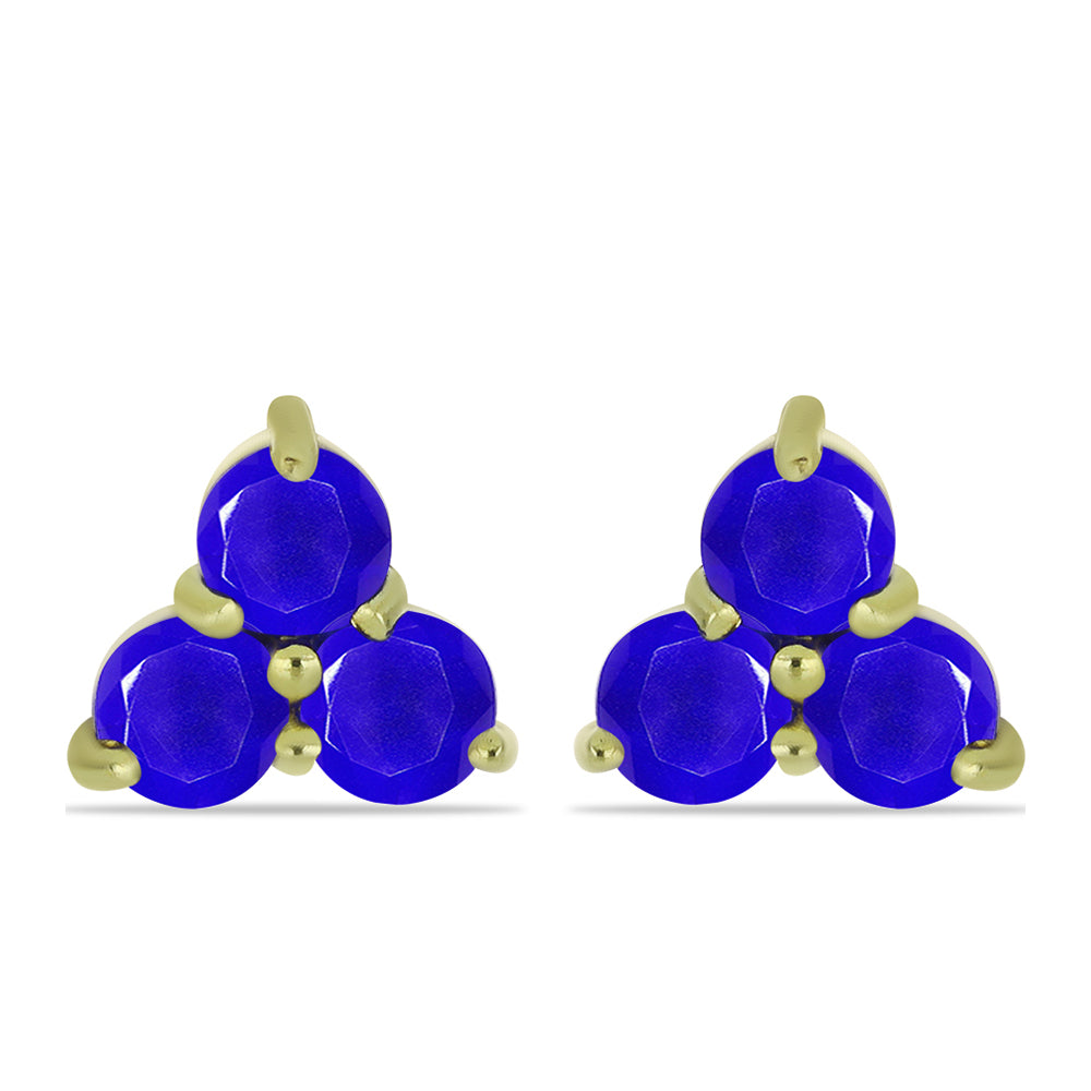 Goldplattierte Silberohrringe mit blauem Achat 1 