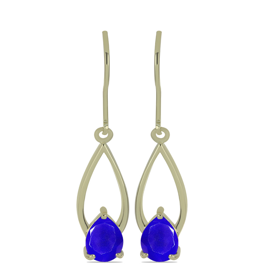 Goldplattierte Silberohrringe mit blauem Achat 1 