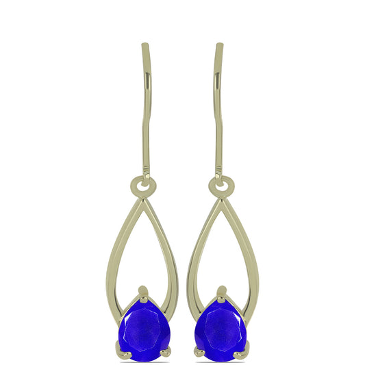 Goldplattierte Silberohrringe mit blauem Achat