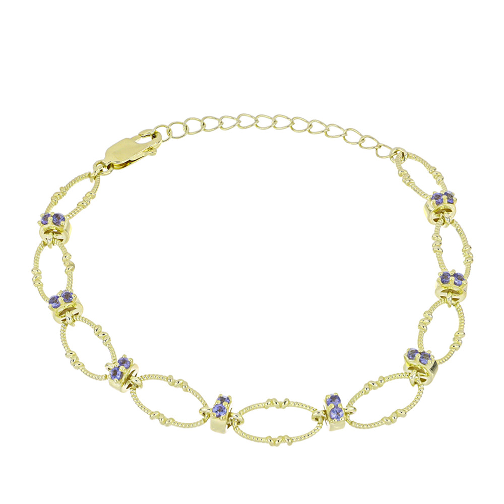 schmuckgarnitur aus Goldplattierte Silber mit Tansanit 4 
