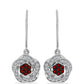 Silberohrringe mit Barton Granat und weißem Topas