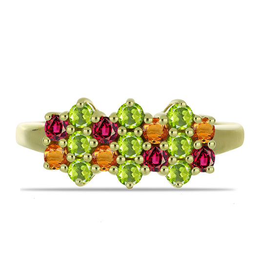 Goldplattierter Silberring mit Chakra Turmalin
