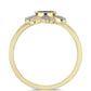 Goldplattierter Silberring mit rotem Diamant und weißem Diamant