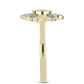 Goldplattierter Silberring mit rotem Diamant und weißem Diamant