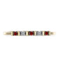 Goldplattierter Silberring mit rotem Diamant und weißem Diamant