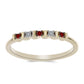 Goldplattierter Silberring mit rotem Diamant und weißem Diamant