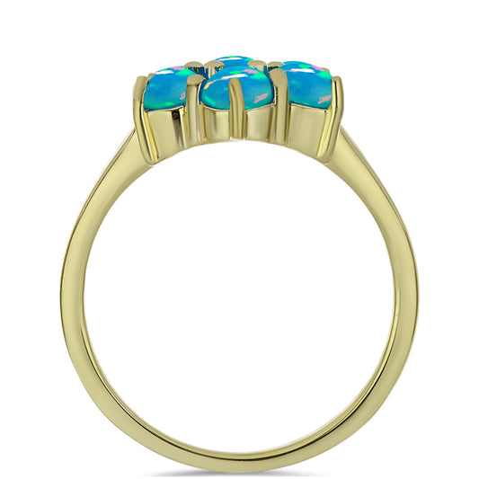 Goldplattierter Silberring mit äthiopischem Paraiba-Blauopal