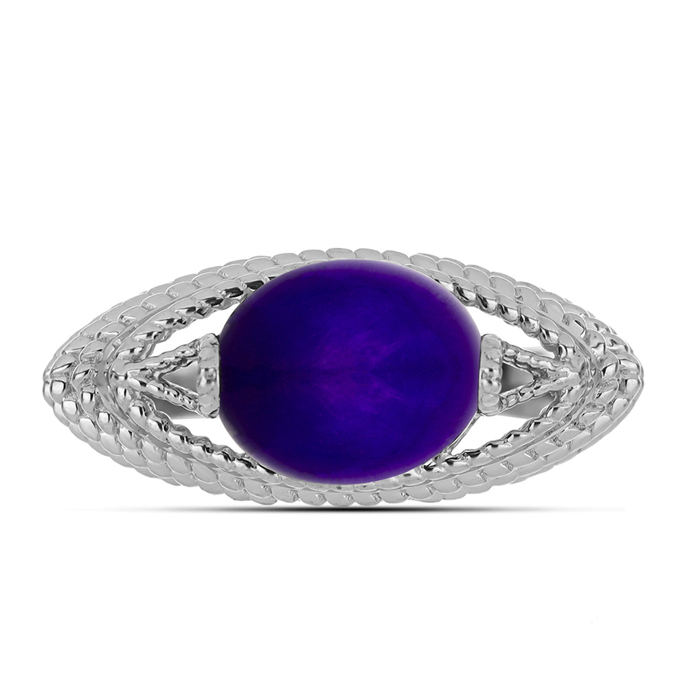 Silberring mit lila Jade 1 