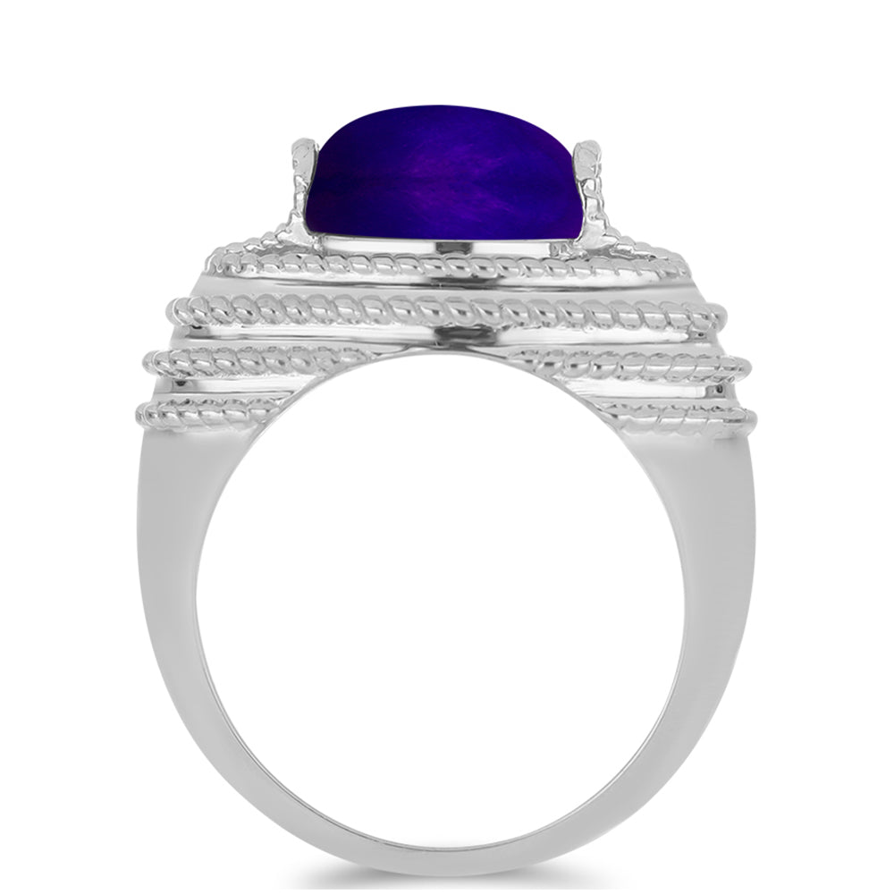 Silberring mit lila Jade 2 
