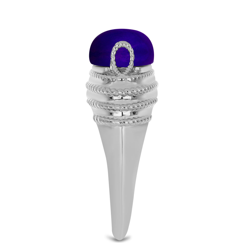 Silberring mit lila Jade 4 