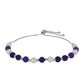 Silberarmband mit lila Jade und weißer Süßwasserperle