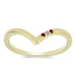 Goldplattierter Silberring mit rotem Diamant und weißem Diamant