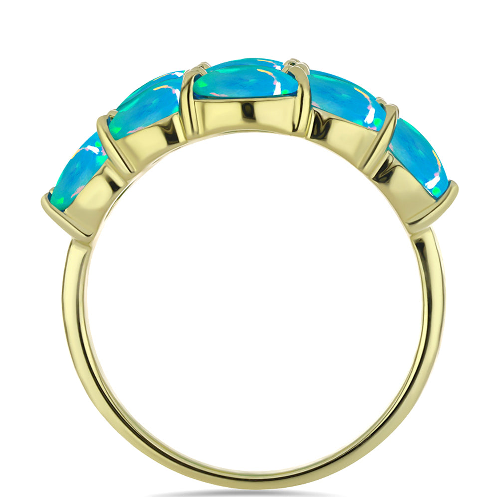 Goldplattierter Silberring mit äthiopischem Paraiba-Blauopal 2 
