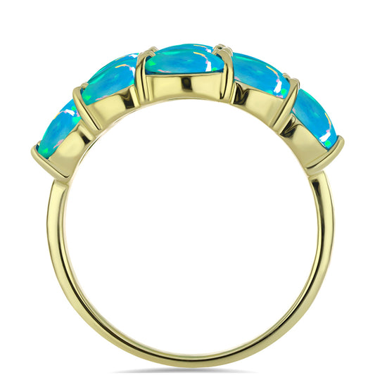 Goldplattierter Silberring mit äthiopischem Paraiba-Blauopal