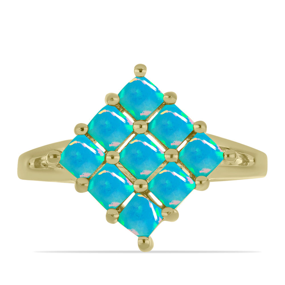 Goldplattierter Silberring mit äthiopischem Paraiba-Blauopal 1 