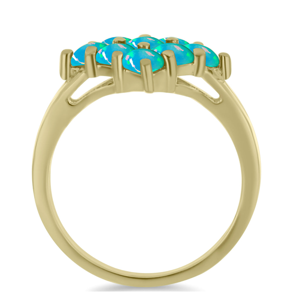 Goldplattierter Silberring mit äthiopischem Paraiba-Blauopal